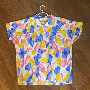 Vibrant Feather Pattern Men's Shirt